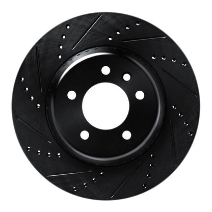 R1 Concepts R1 20-25 Land Rover Defender 110 Rear Left Drilled & Slotted Black Brake Rotor