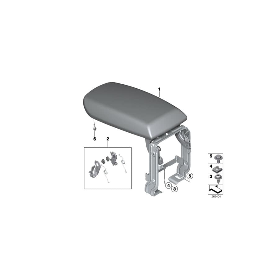 Genuine BMW 51169321860 F25 F26 Armrest In Leather, Front Center SATTELBRAUN (Inc. X3)
