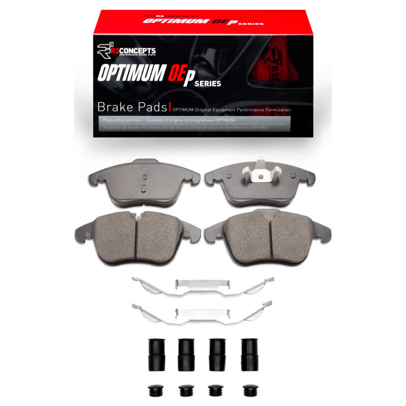 R1 Concepts R1 06-18 Jaguar S-Type Front Optimum OE Brake Pads & Hardware Kit