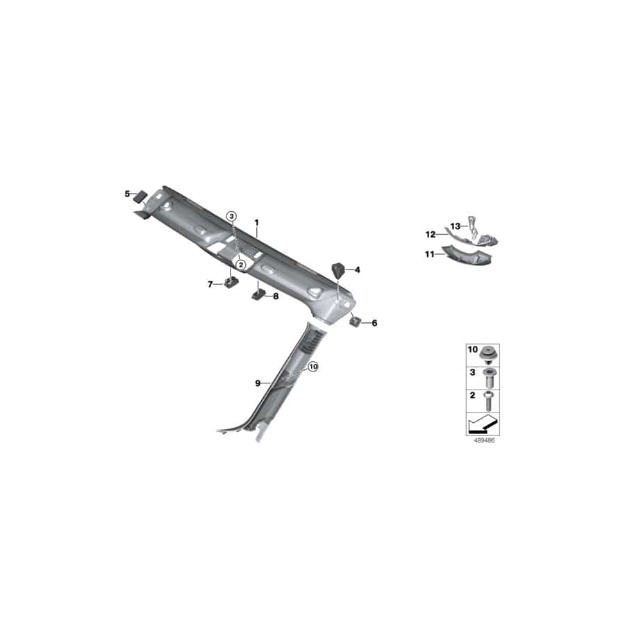 Genuine BMW 51437949709 I15 Support Outlet Flap Left (Inc. i8)