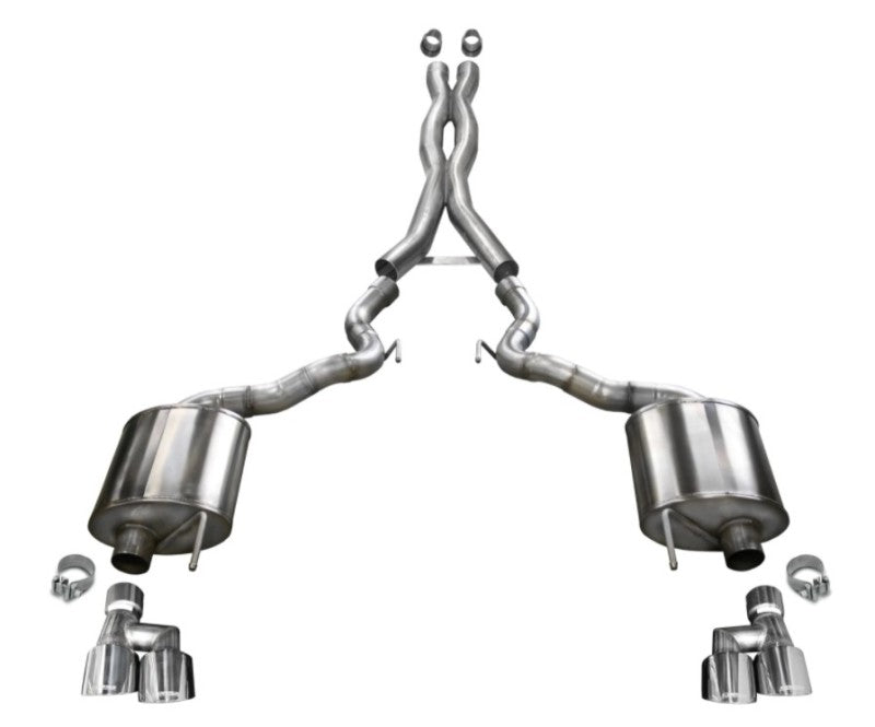 CORSA Performance Corsa 2018-2023 Ford Mustang GT Convertible Sport Cat-Back Exhaust w/ 4in Tips