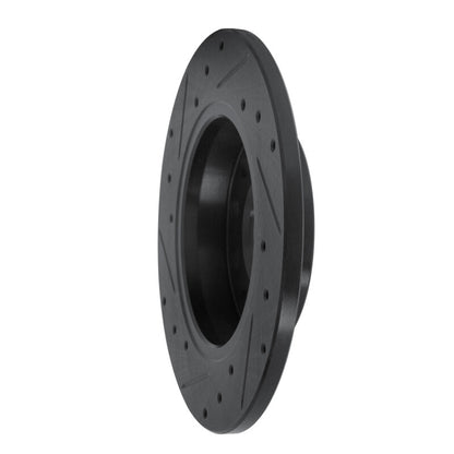 R1 Concepts R1 00-08 Audi A4 (USA/Canada) Rear Right Drilled & Slotted Black Brake Rotor