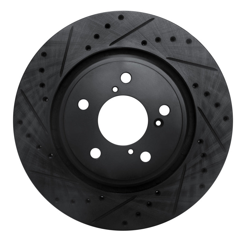 R1 Concepts R1 15-25 Acura MDX Front Left Drilled & Slotted Black Brake Rotor