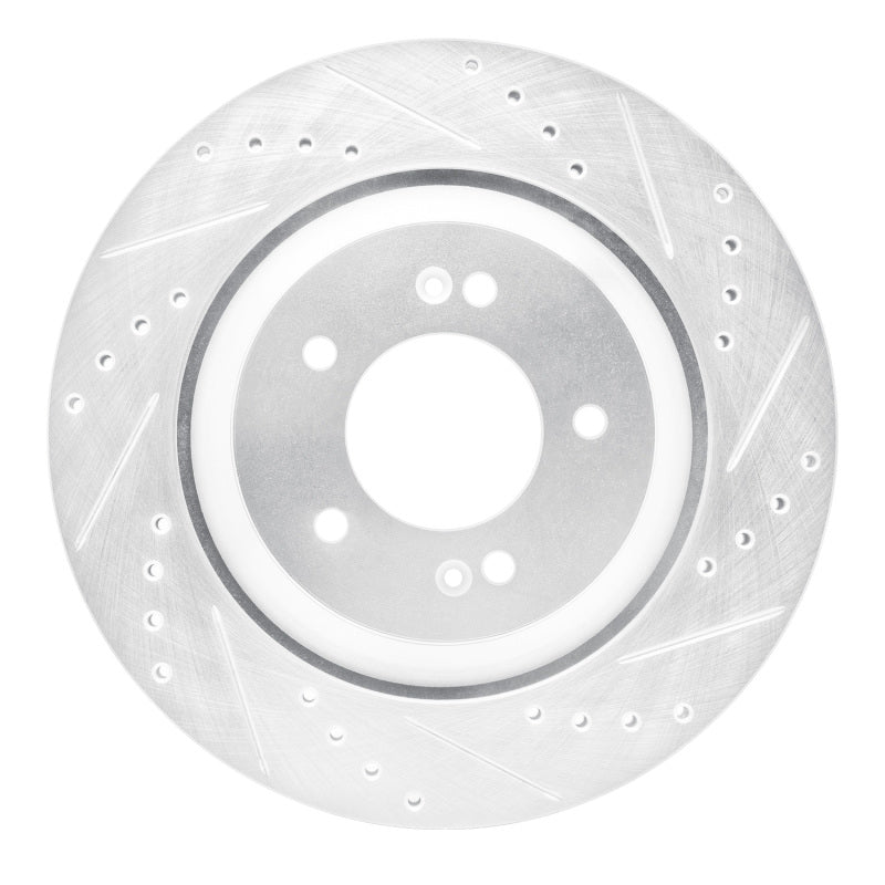 R1 Concepts R1 2019-2025 Hyundai Kona N Rear Right Drilled & Slotted Silver Brake Rotor