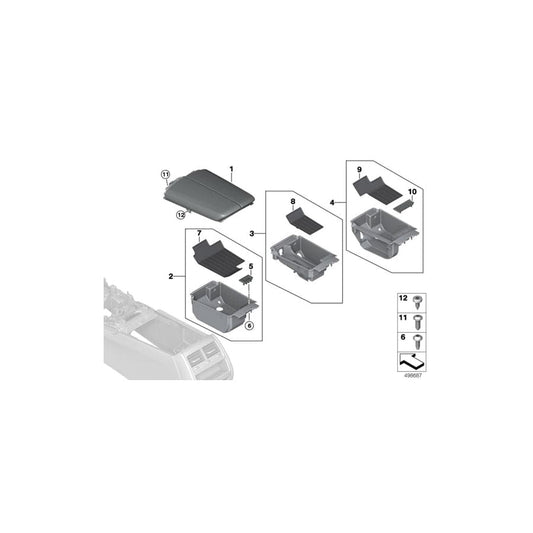 Genuine BMW 51167946462 G11 G12 Armrest, Leath.Front, With Dec.Stitching COGNAC (Inc. 740dX, 730i & 740Li)