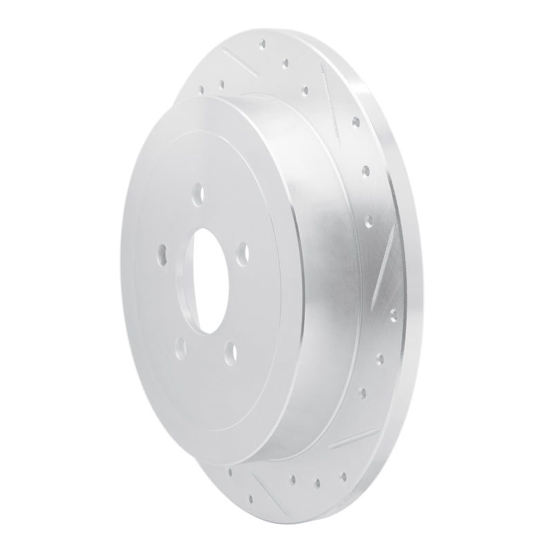 R1 Concepts R1 03-11 Lincoln Town Car Rear Right Drilled & Slotted Silver Brake Rotor
