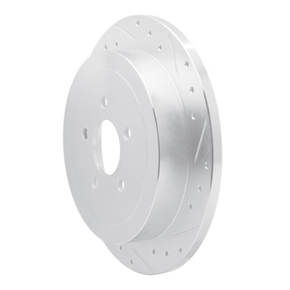 R1 Concepts R1 03-11 Lincoln Town Car Rear Right Drilled & Slotted Silver Brake Rotor