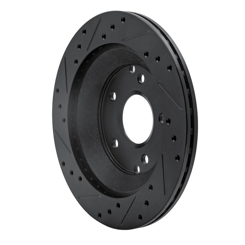 R1 Concepts R1 88-96 Chevrolet Corvette Rear Right Drilled & Slotted Black Brake Rotor