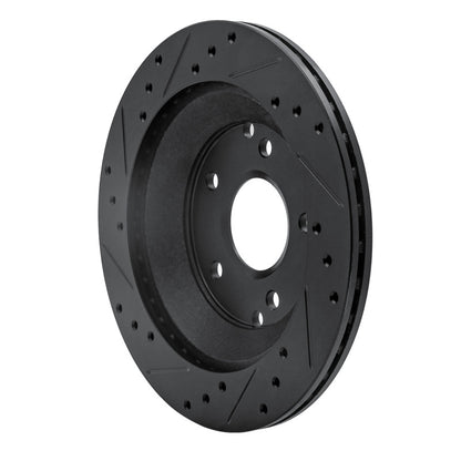R1 Concepts R1 88-96 Chevrolet Corvette Rear Right Drilled & Slotted Black Brake Rotor