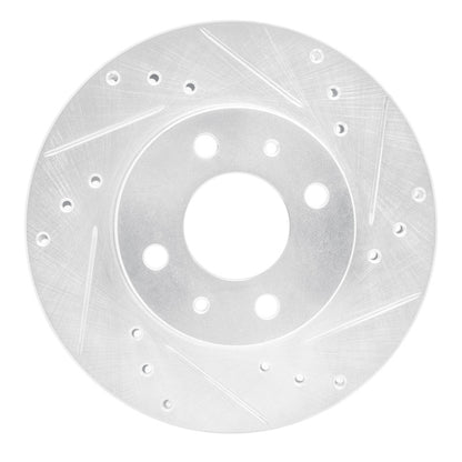 R1 Concepts R1 88-06 Nissan NX Front Right Drilled & Slotted Silver Brake Rotor