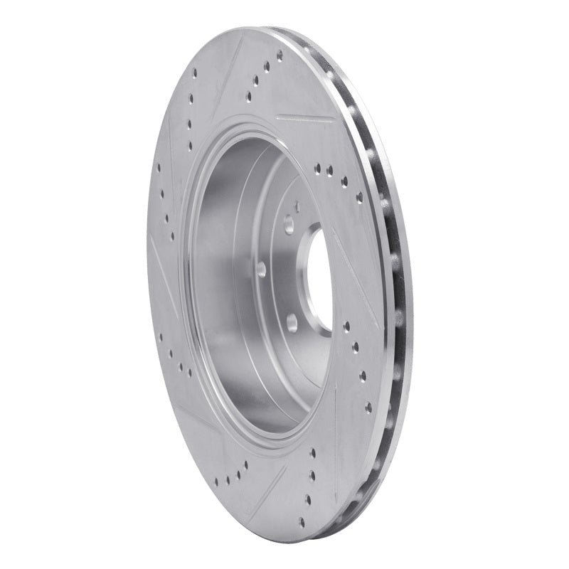 R1 Concepts R1 10-16 Hyundai Genesis Coupe Rear Right Drilled & Slotted Silver Brake Rotor