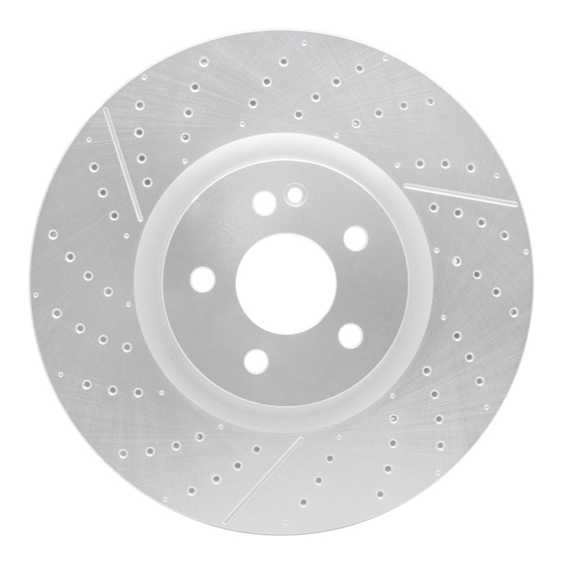 R1 Concepts R1 14-19 Mercedes-Benz GLA45 AMG Front Drilled & Slotted Silver Brake Rotor