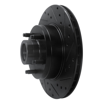 R1 Concepts R1 80-83 Ford F-100 Front Right Drilled & Slotted Black Brake Rotor