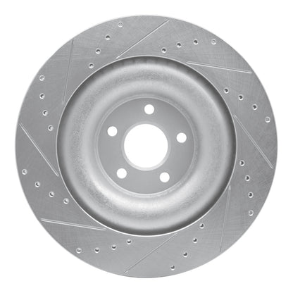 R1 Concepts R1 10-24 Jaguar XF Rear Right Drilled & Slotted Silver Brake Rotor
