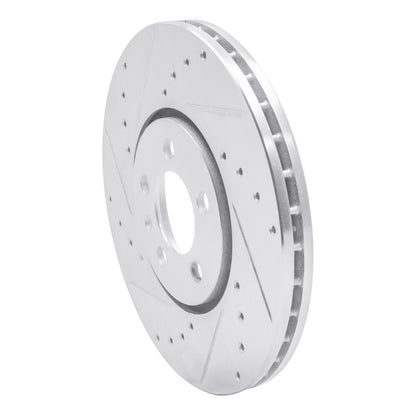 R1 Concepts R1 96-98 Volkswagen Jetta Sedan Front Left Drilled & Slotted Silver Brake Rotor