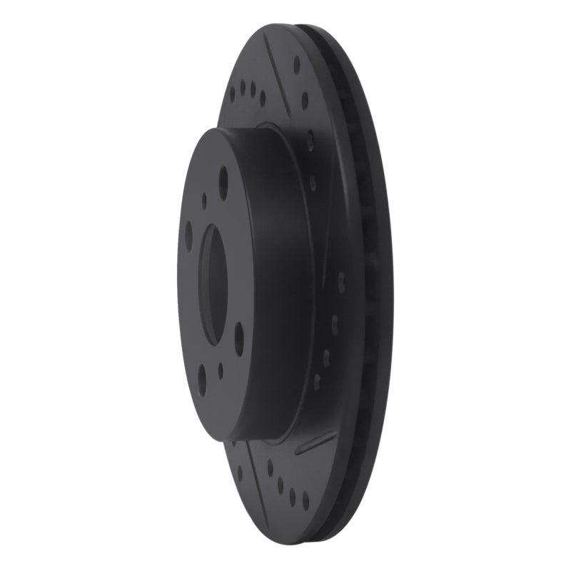 R1 Concepts R1 99-05 Toyota Echo Front Right Drilled & Slotted Black Brake Rotor