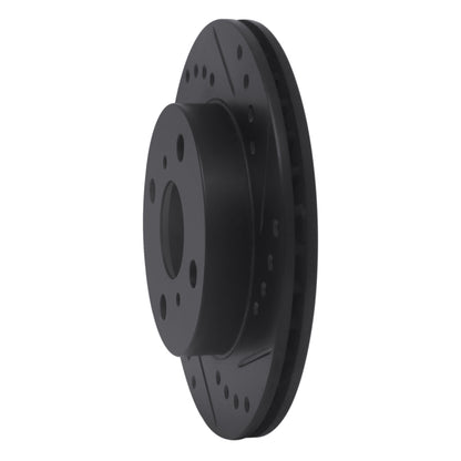 R1 Concepts R1 99-05 Toyota Echo Front Right Drilled & Slotted Black Brake Rotor