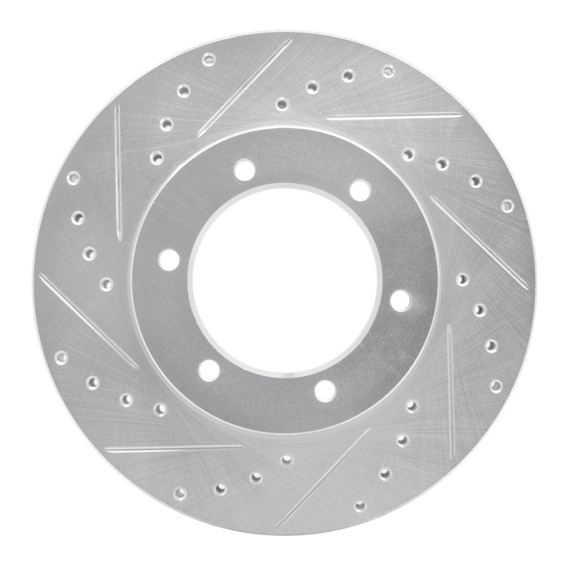 R1 Concepts R1 91-98 Toyota T100 Front Left Drilled & Slotted Silver Brake Rotor