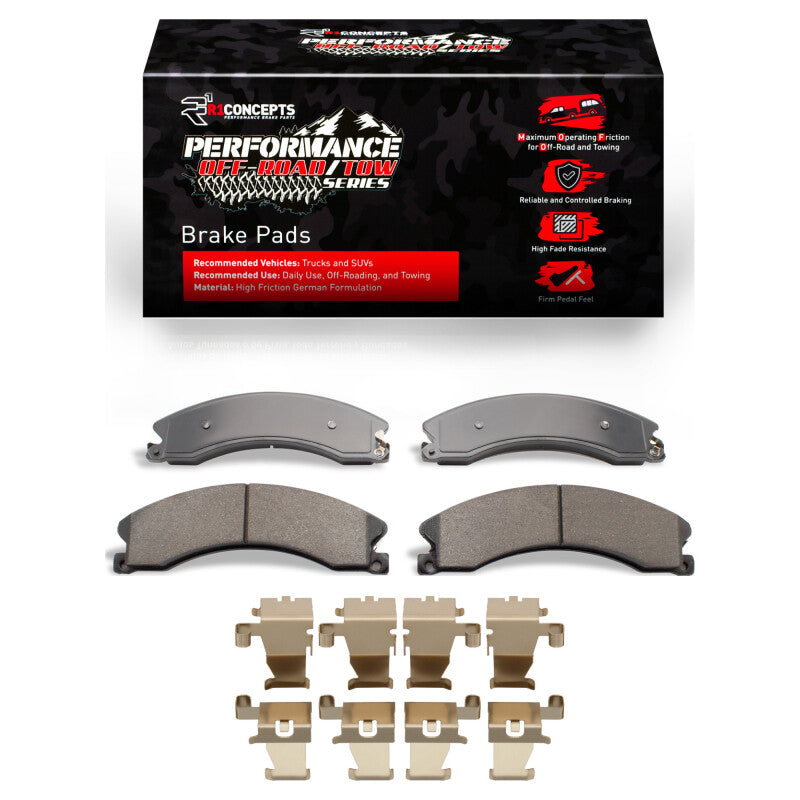 R1 Concepts R1 2009-2024 Chevrolet Express 4500 Front/Rear Performance Off-Road/Tow Brake Pads & Hardware Kit