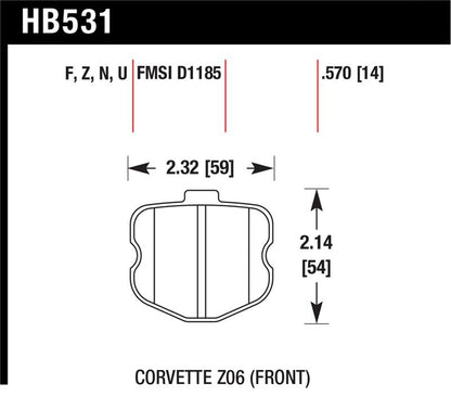 Hawk Performance Hawk 06-10 Chevy Corvette (OEM Pad Design) Front Ceramic Street Brake Pads