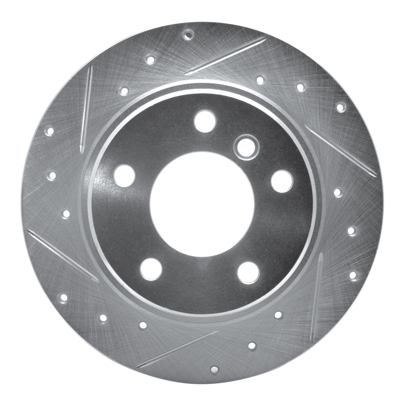 R1 Concepts R1 91-99 BMW 323I Rear Left Drilled & Slotted Silver Brake Rotor