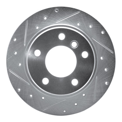 R1 Concepts R1 91-99 BMW 323I Rear Left Drilled & Slotted Silver Brake Rotor
