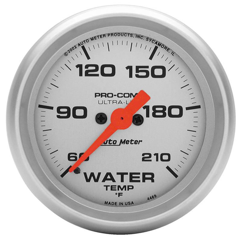 Autometer Ultra-Lite 52mm 60-210 Deg F Electronic Water Temp Gauge