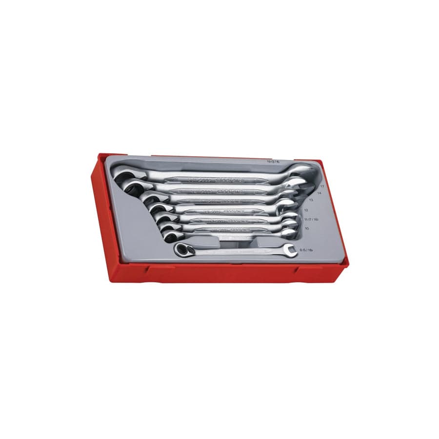 Teng TENTT6508R TT6508R Metric Ratchet Combination Spanner Set, 8 Piece