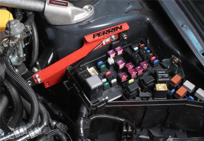 Perrin Performance PERRIN 08-14 Subaru STI / 07-09 Legacy GT & OBXT Master Cylinder Bracket - Red