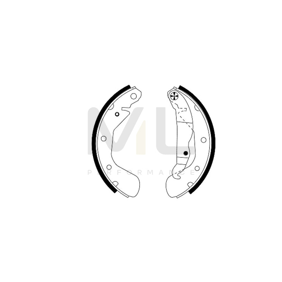 TEXTAR 91044900 Brake Shoe Set with handbrake lever