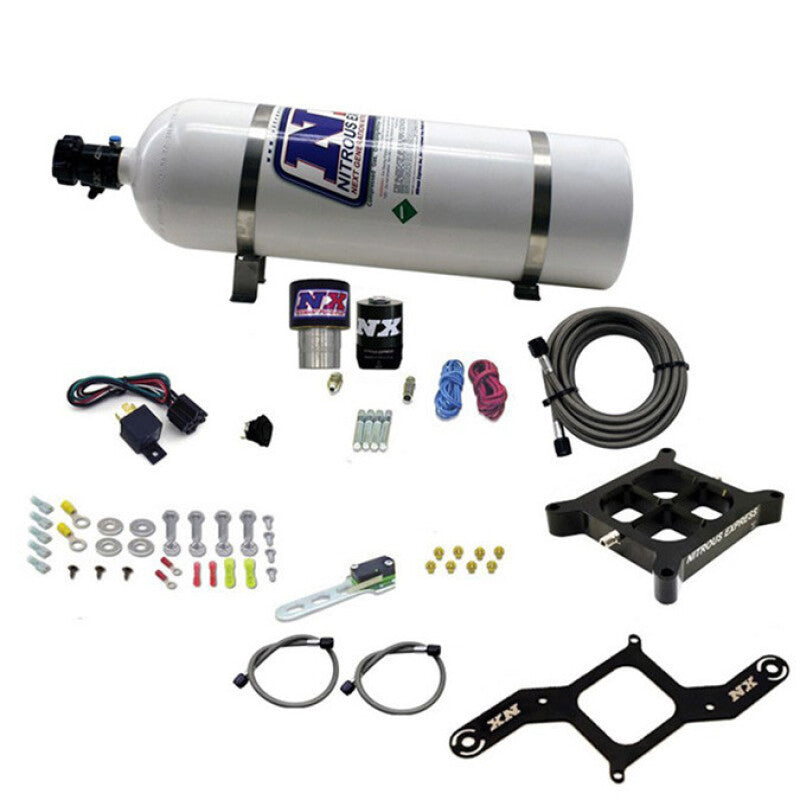 Nitrous Express Single Entry Crossbar RNC .178 4500 Flange Nitrous Kit (250-650HP) w/15lb Bottle