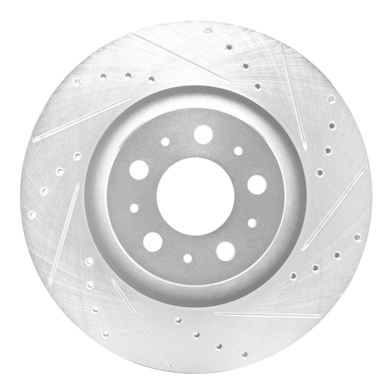 R1 Concepts R1 20-25 Tesla Model Y Rear Right Drilled & Slotted Silver Brake Rotor