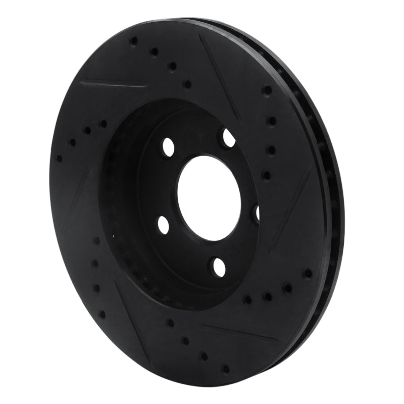 R1 Concepts R1 00-05 Chrysler Neon Front Left Drilled & Slotted Black Brake Rotor