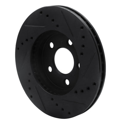 R1 Concepts R1 00-05 Chrysler Neon Front Left Drilled & Slotted Black Brake Rotor