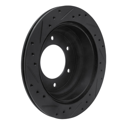 R1 Concepts R1 92-04 Acura SLX Rear Right Drilled & Slotted Black Brake Rotor
