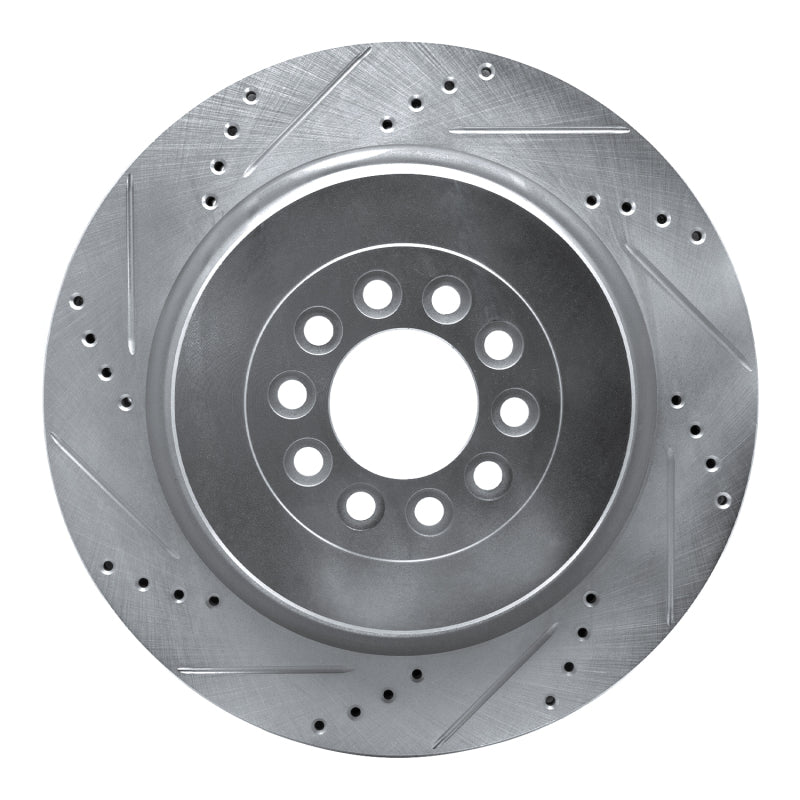 R1 Concepts R1 03-05 Jaguar XJR Front Left Drilled & Slotted Silver Brake Rotor