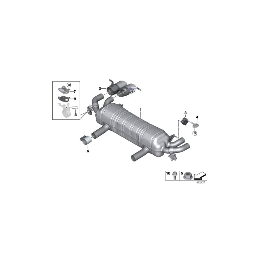 Genuine BMW 18307997286 G12 Rear Muffler ALPINA (Inc. ALPINA B7)