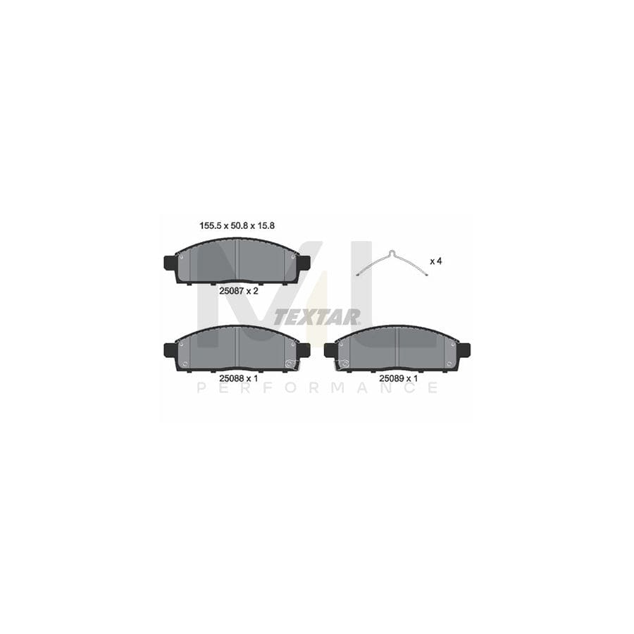 TEXTAR 2508703 Brake pad set with acoustic wear warning