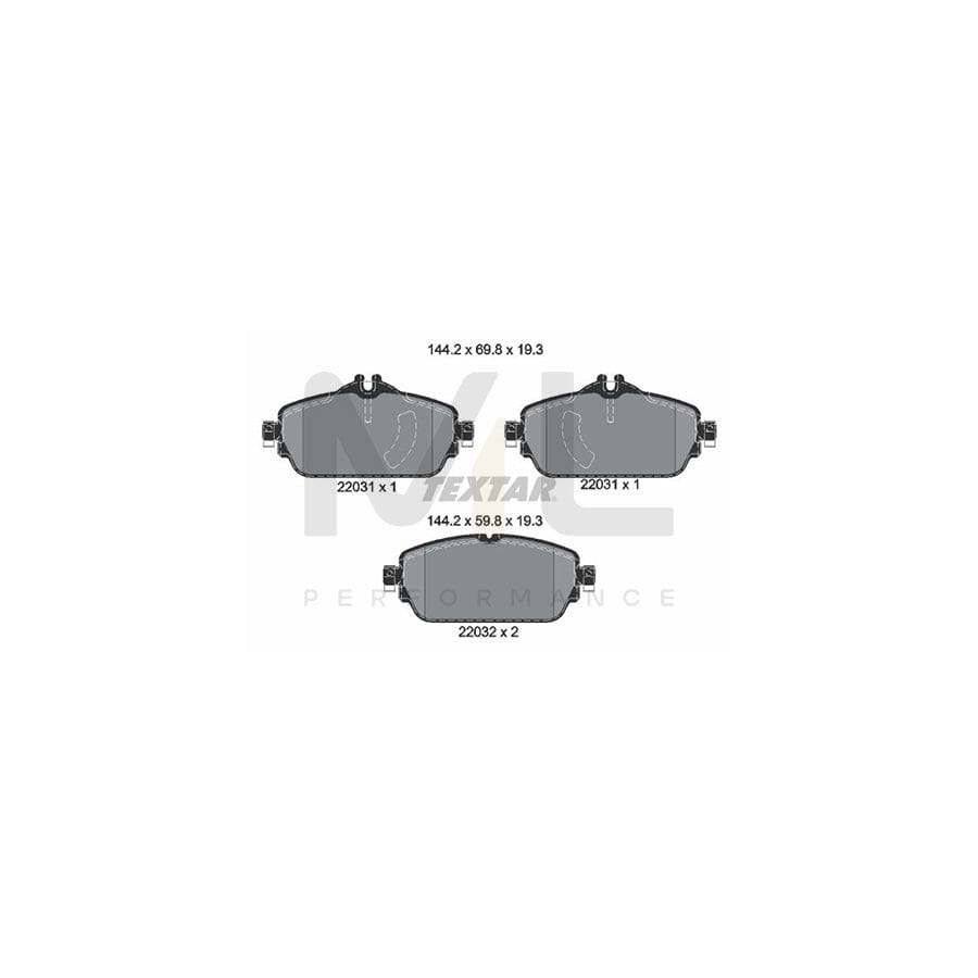 TEXTAR 2203101 Brake pad set prepared for wear indicator