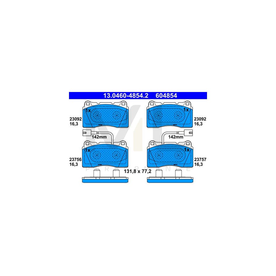 ATE 13.0460-4854.2 Brake pad set for ALFA ROMEO GIULIETTA incl. wear warning contact