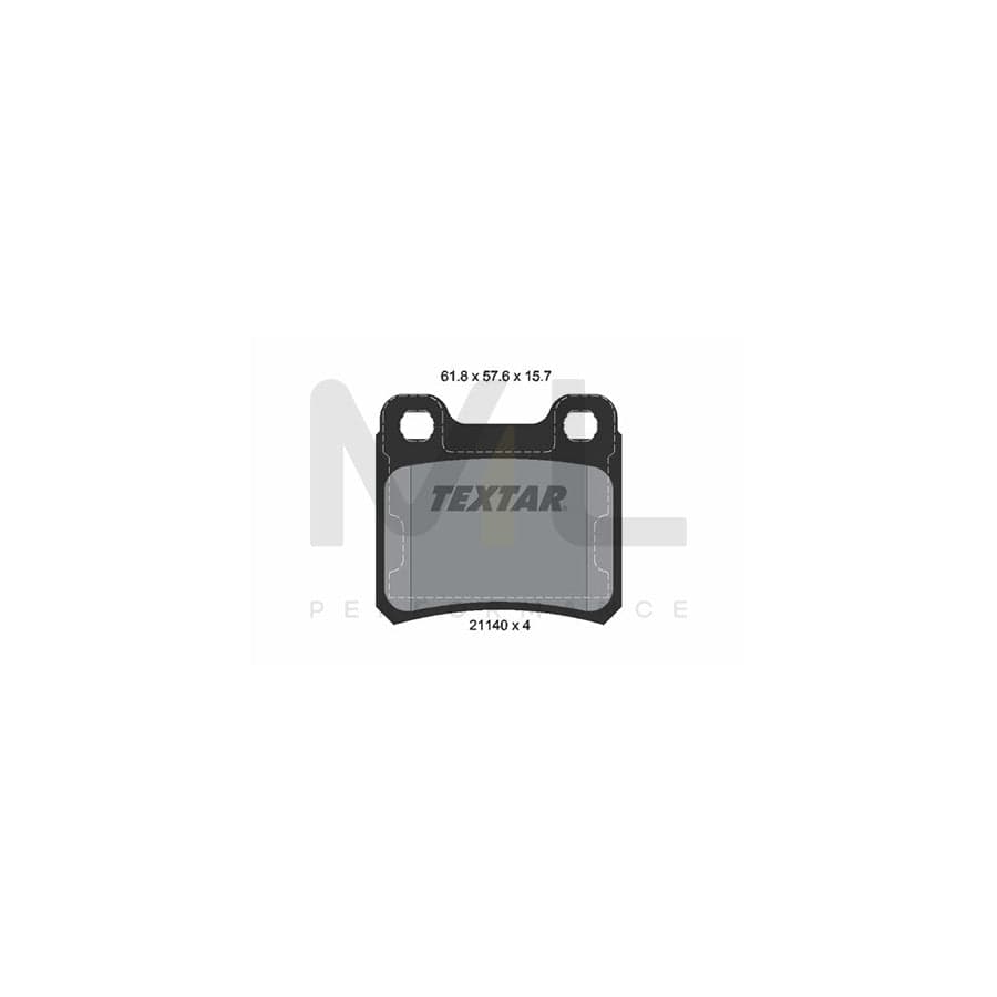TEXTAR 2114001 Brake pad set not prepared for wear indicator