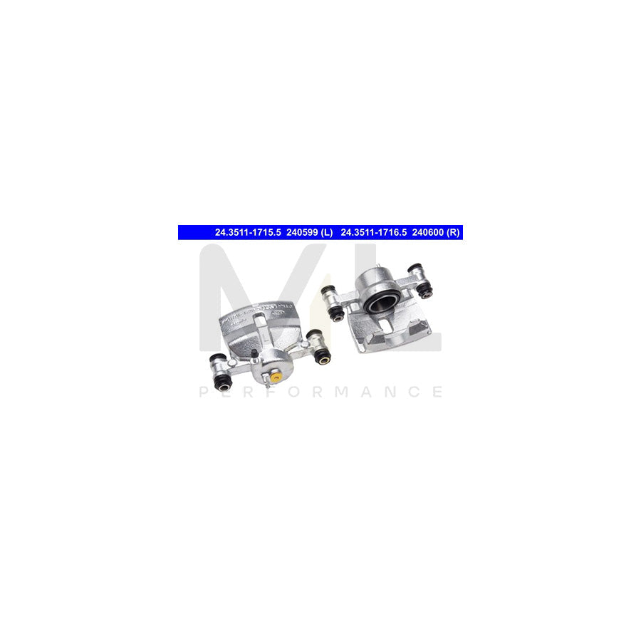 ATE 24.3511-1716.5 Brake Caliper for KIA Picanto I (SA) without holder