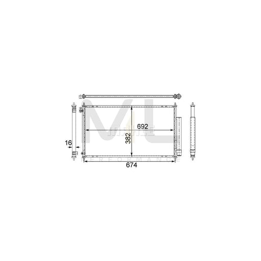 MAHLE ORIGINAL AC 467 001S Air conditioning condenser for HONDA ACCORD with dryer | ML Performance Car Parts