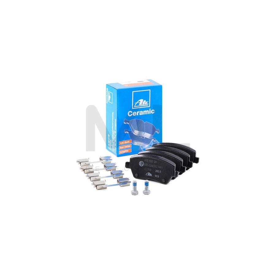 ATE Ceramic 13.0470-2709.2 Brake pad set excl. wear warning contact, not prepared for wear indicator, with brake caliper screws, with accessories