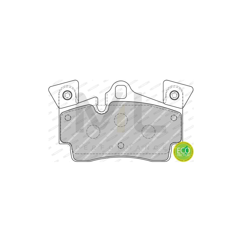 Ferodo Premier Eco Friction FDB1835 Brake Pad Set Prepared for Wear Indicator, Without Accessories