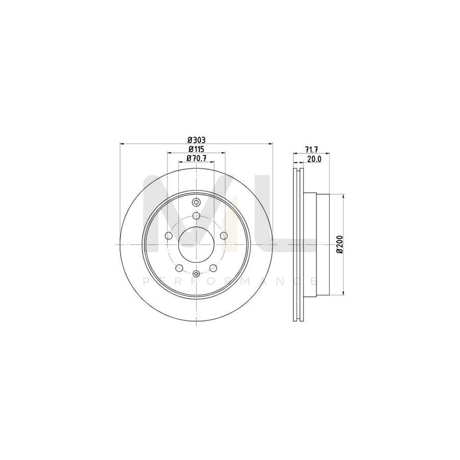 HELLA PRO High Carbon 8DD 355 128-821 Brake Disc Internally Vented, Coated, High-carbon, without wheel hub, without wheel studs | ML Performance Car Parts