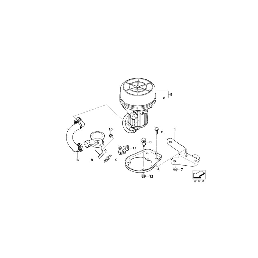 Genuine BMW 11723401026 E83 Secondary Air Pump Bracket (Inc. X3 2.5i & X3 3.0i)