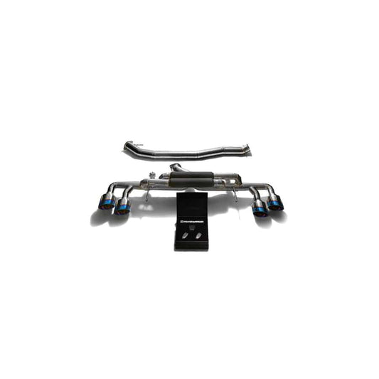 Armytrix NI35TS-QT11B Titanium Valvetronic 90mm Race Exhaust System Nissan GT-R R35 2007-2021 with Quad Blue Coated 5"