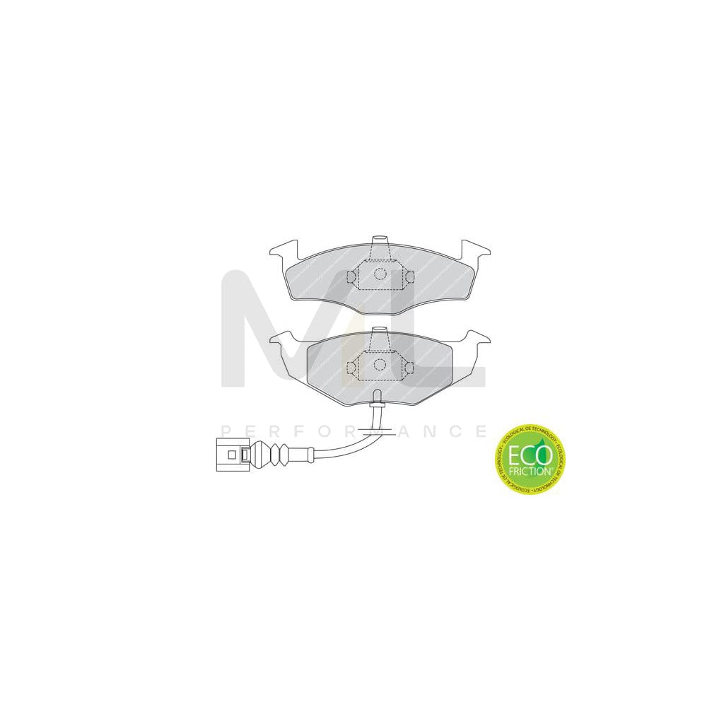 Ferodo Premier Eco Friction FDB1634 Brake Pad Set Incl. Wear Warning Contact, With Piston Clip, Without Accessories