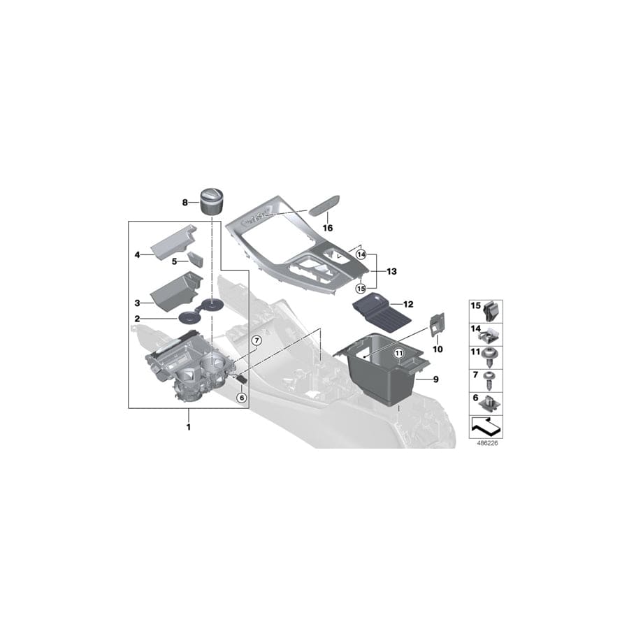 Genuine BMW 51169370860 G02 G01 Insert Mat, Center Console Storage Comp. (Inc. X4 25dX, X4 20dX & X3 M)